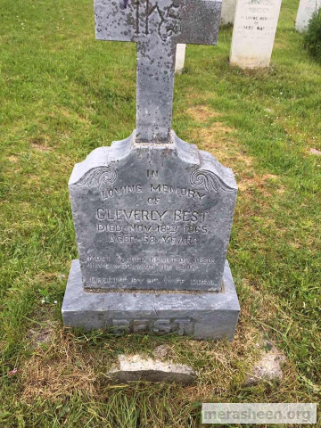 Clev (husband of Dora) Best's final resting place in Tacks Beach.