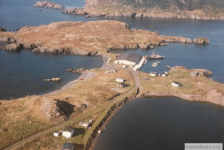 Fish plant, c1970, with the Bertha Joyce collecting fish