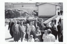 On the government wharf with freight shed in back in 1965.&amp;nbsp; Some of the familiar faces include, from the left, Jack Barry, Mrs. Casey, Stella Wilson, Dick Ennis, Bertha Wilson, Theresa Fulford, Martin Connors, Tobias Pearson, Lucy Ennis, Betty Ennis, Carmelita Barry, MaryAnn Ennis&amp;nbsp;
