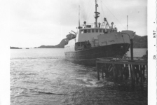 From 1962, the Petite Forte backing out from the government wharf.