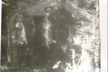 Bill Barnett, Bill Byrd and Bill Fulford in front of the last Virgin Cove tilt