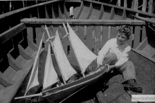 Ernie Walsh with his prized boat aboard the Sheena