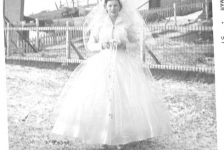 Martha (Pomroy) Ennis (c March 1957), daughter of Bill &amp;amp; Theresa Pomroy on her wedding day