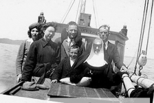 Leaving Merasheen on the Teckawitha with Jean, Angela, John Louis, Paddy, Sister Angela and Jack Ennis