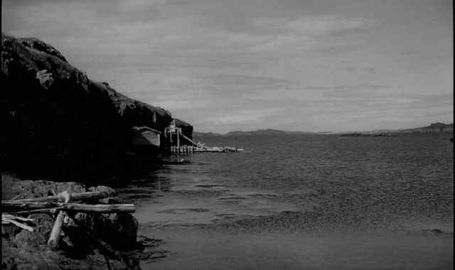 27 View from Sam Best's Beach (Priest's Beach)and the remains of Jimmy Barrett's stage and the breakwater.
