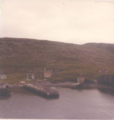 55 View from across the harbour of the wharf and the Hennessey/Wilson properties circa 1971.&amp;nbsp; George Wilson's stage on the far left.