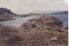 26 Taken from the Big Hill around 1964. At the crossroads towards Soldier's Point you can see Paddy Hann's house in the centre.
